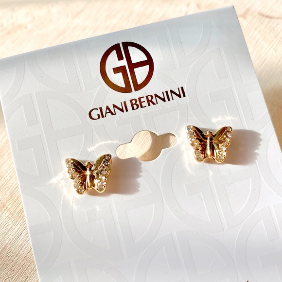 Giani Bernini Gold-Tone Crystal Butterfly Stud Earrings